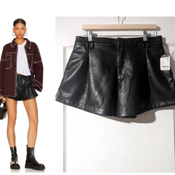 FP We The Free | Free Reign Faux Leather Short In Black - Picture 1 of 12